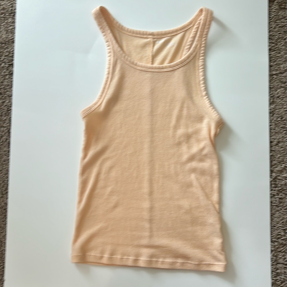 Peachy Orange aerie tight ribbed aerie tank top